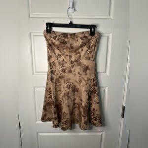 Vegan suede Brown Strapless Dress